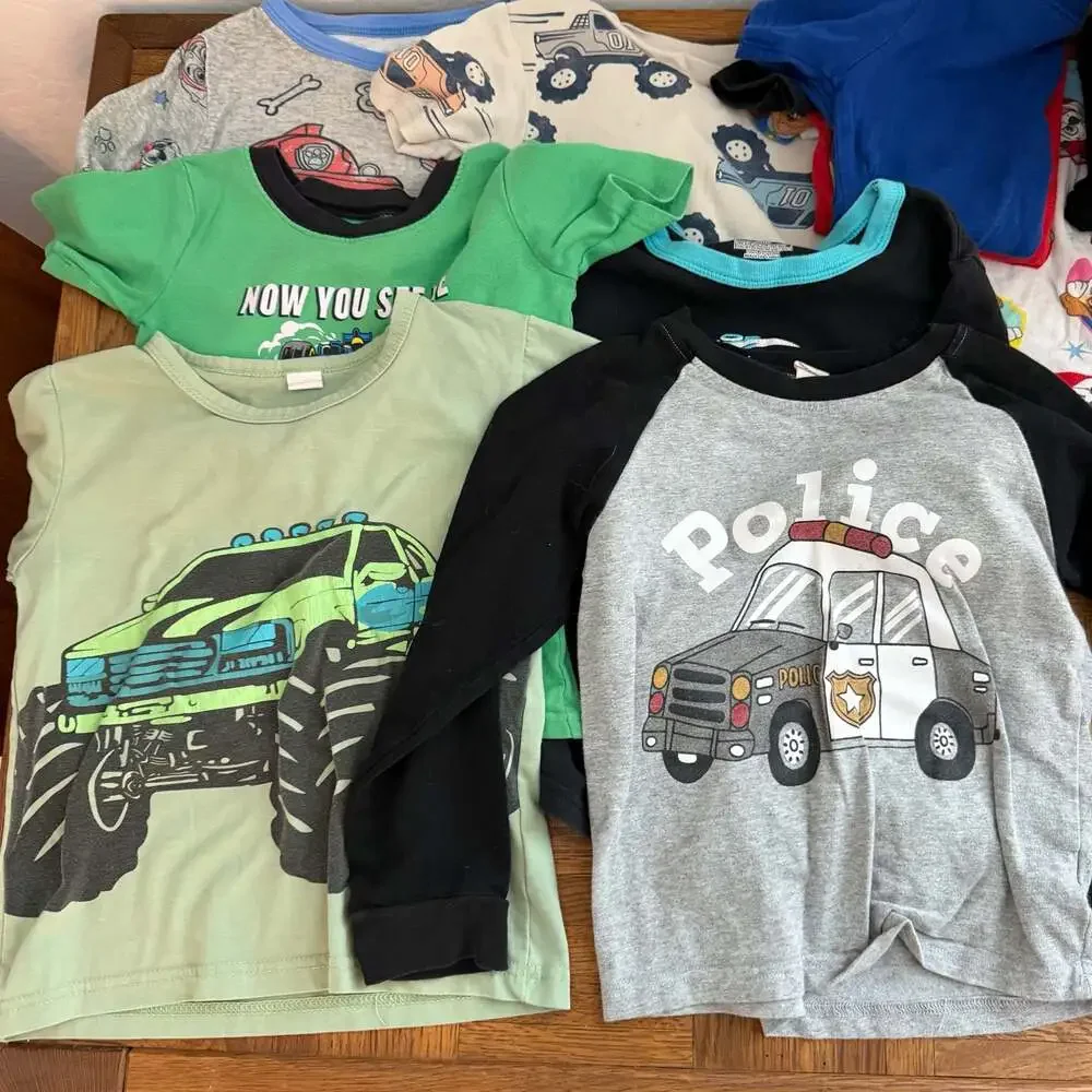 Lot of 9 Boys 5T Pajamas Assorted Long Short Sleeve Paw Patrol Cocomelon Trucks